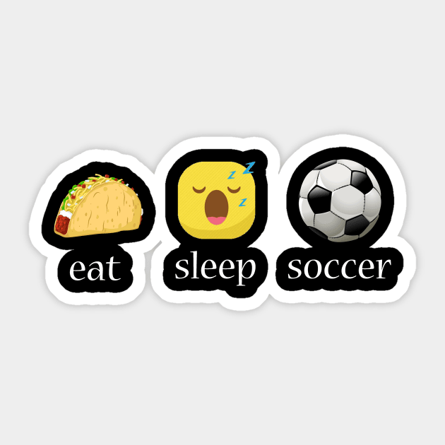 Eat sleep soccer repeat emoji emoticons graphic Sticker by MarrinerAlex